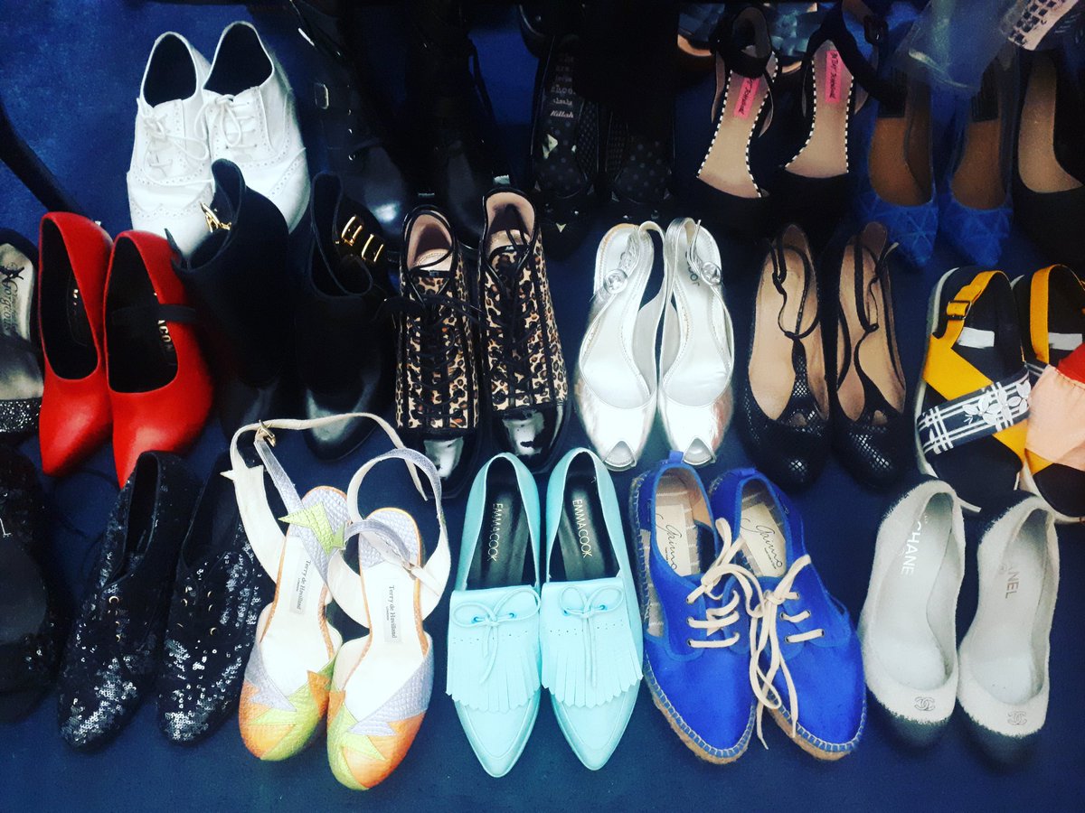 LauraCHorton's tweet photo. Sorting the shoes today, over a hundred pairs brand new or in great condition for the sale, as seen in @ohcomelymag and @chicmiapp #VivienneWestwood #Marni #RupertSanderson #Chanel #EmmaCook and much much more! Dm me for details. https://t.co/9tPVNV1NDw