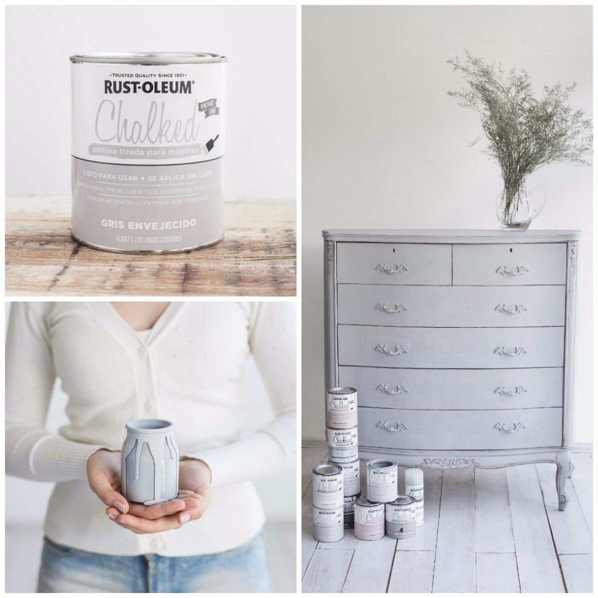 Pintura Tizada Rust Oleum Chalked Ultra Mate para muebles y objetos