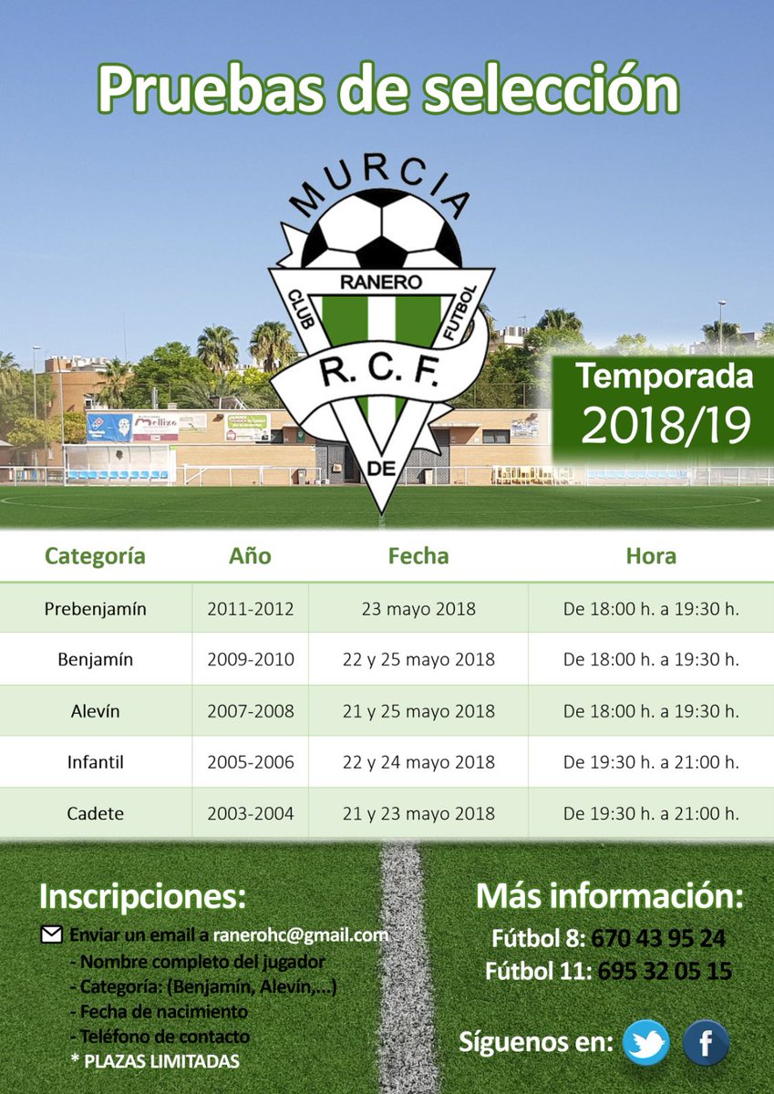 raneroficial's tweet image. Te recordamos que ya puedes apuntarte a nuestras pruebas de selección!!!! Abierto el plazo de inscripción. Te animas??? 💚⚽
#PasionVerde