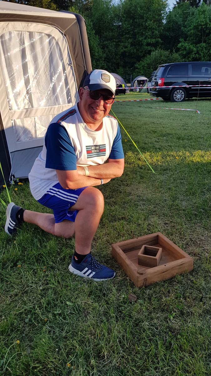 ChipChuckGame's tweet photo. Shock prevails here in the campsite at Nurburgring, Germany as total newbie @bs242772 scores a ledge in his first ever round of #ChipChuck https://t.co/OTkFS7O9VU