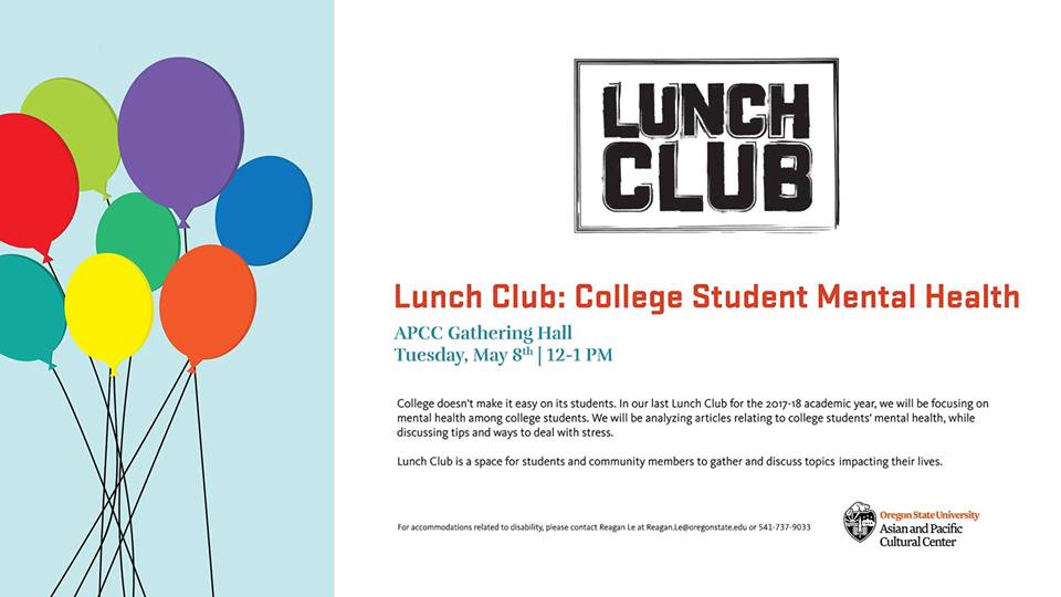 Stop by the Asian Pacific Cultural Center at noon today! To learn more about Mental Health Awareness!!