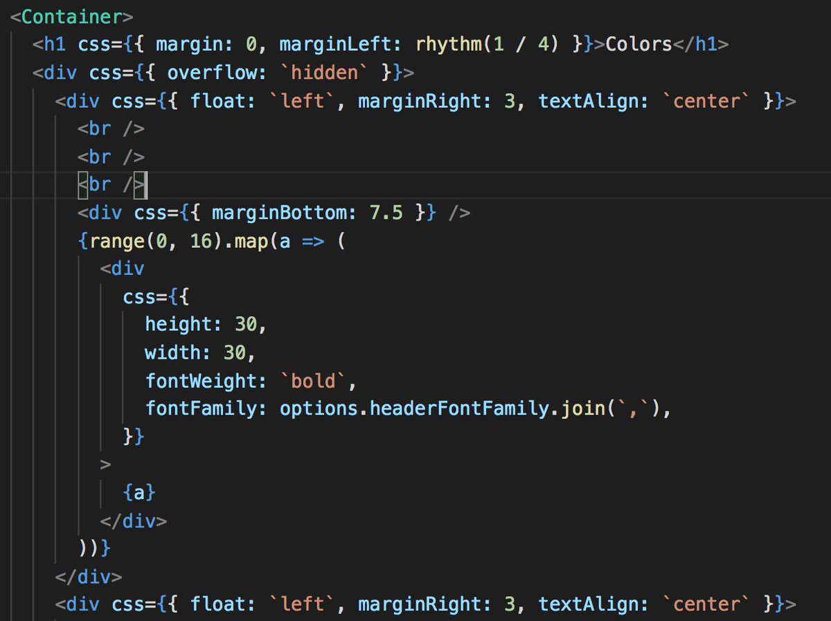 Example of CSS-in-JS