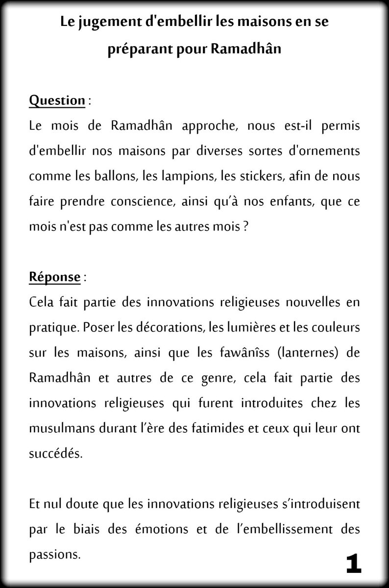 ghaithqolob's tweet photo. Jugement d'embellir les maisons en se préparant pour Ramadhân
Cheikh Sulaymân Rouhaylî حفظه اللّٰه
#Ramadan #bid3a
https://t.co/fCG8TW3Dww https://t.co/WQPOeDDQky