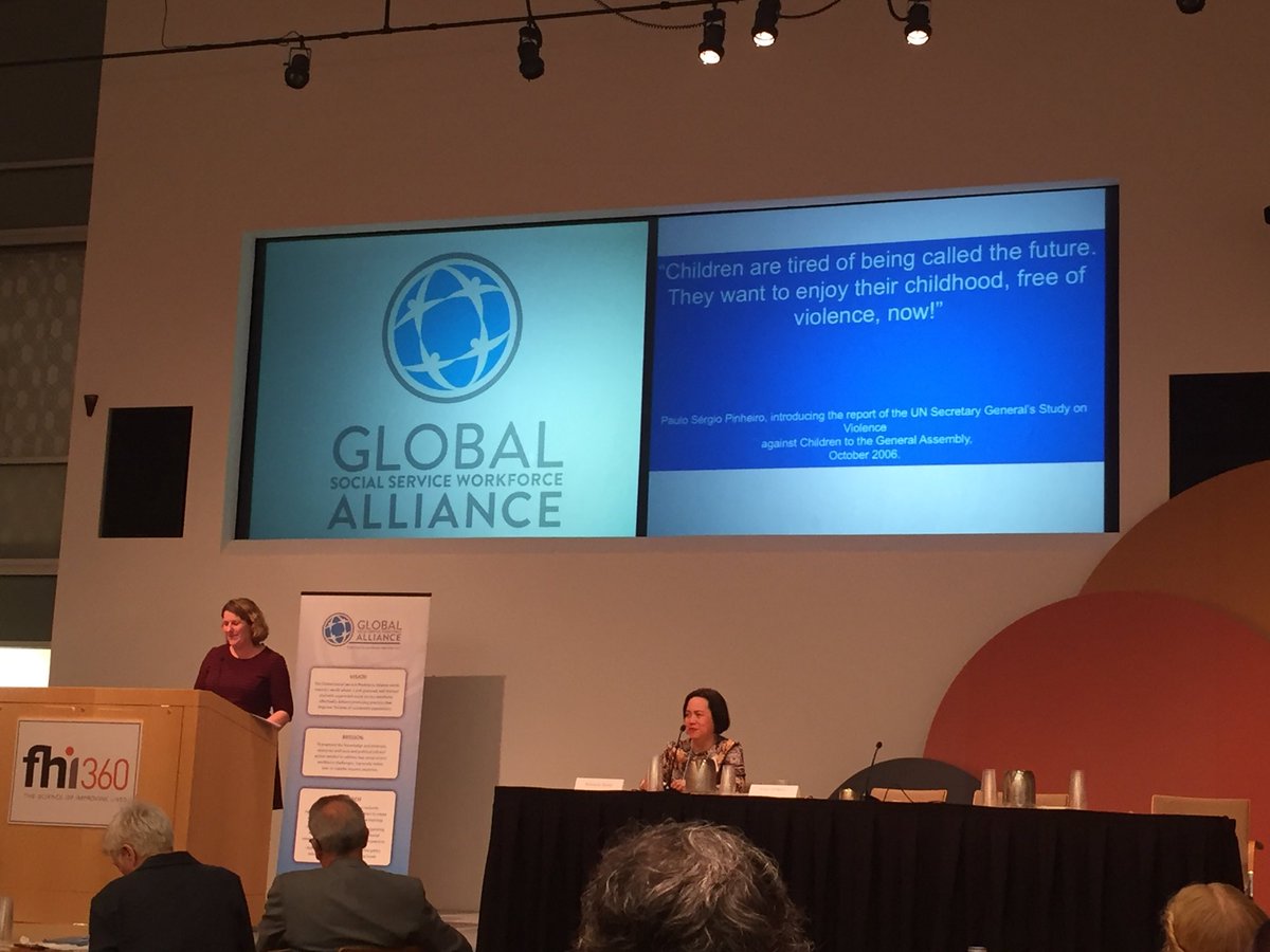 together4girls's tweet photo. “Children are tired of being called the future. They want to enjoy their childhood, free of violence, now!” - from Kirsten Di Martino of @unicefprotects at #SSWSymposium https://t.co/erMyXVdMY8
