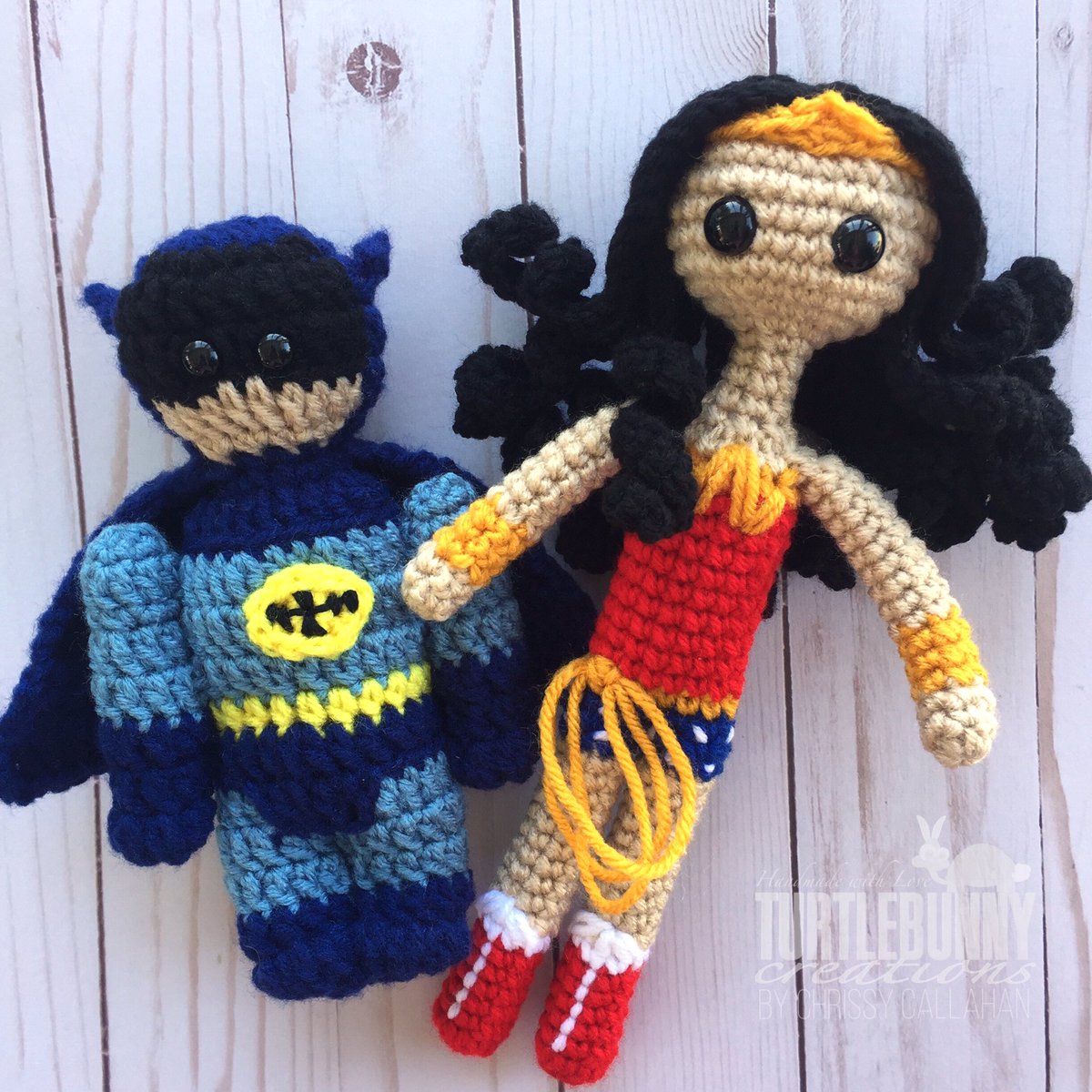 HandmadeChrissy's tweet photo. These cuties are on their way to their new forever home
๐
.
.
.
#wonderwoman #batman66 #turtlebunnycreations #handmadewithlove #geekcrafts #nerdcrochet #fanart #amigurumilove https://t.co/noLMqLbKvn