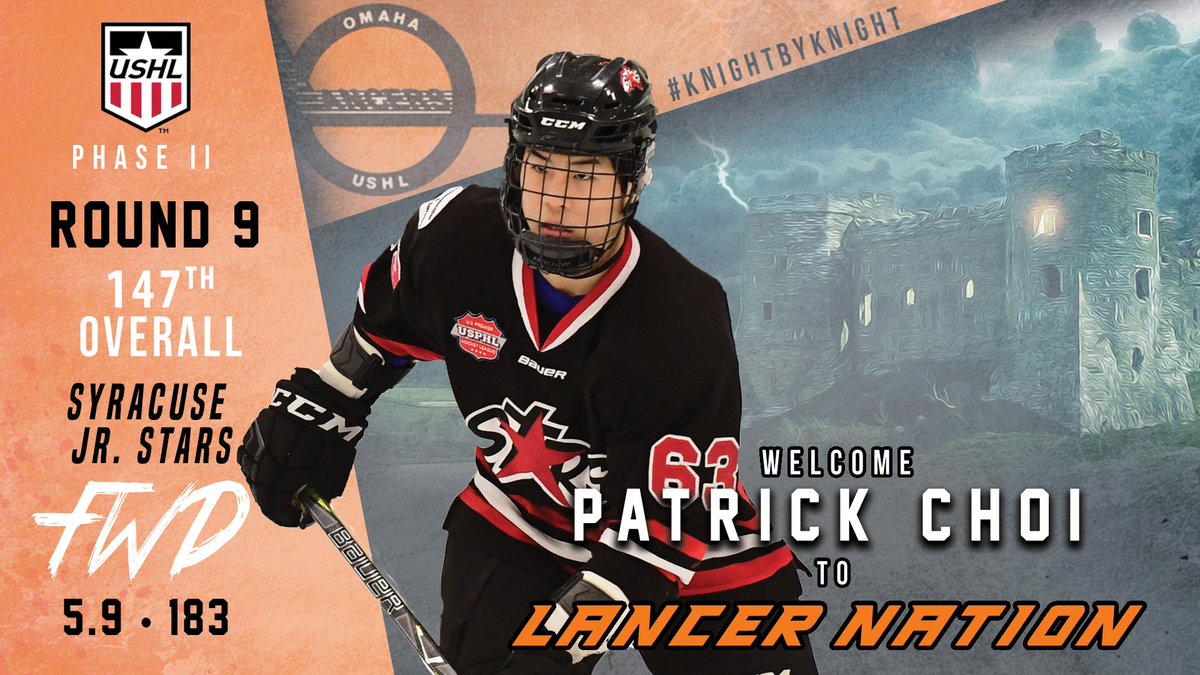 OmahaLancers's tweet photo. Lancers Draft Selection:
#USHLDraft - Phase II: 9th Round / 147th Overall
Forward - Patrick Choi
Seoul, KOR
Bentley University
#KnightByKnight π°#WhosNext https://t.co/8chgnX8sRl