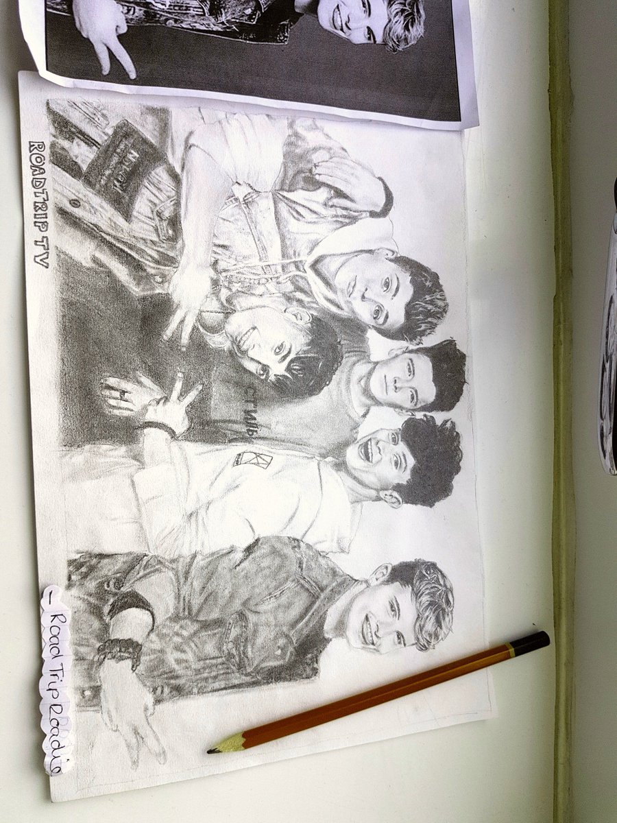 _RoadTripRoadie's tweet photo. So I drew this picture of @RoadTripTV and I rlly rlly want the boys to notice me coz it took me over a WEEK to draw and only bc I love them so much if you rt this it would mean the WORLD ly 😘❤❤ https://t.co/3HNQLcYCIt