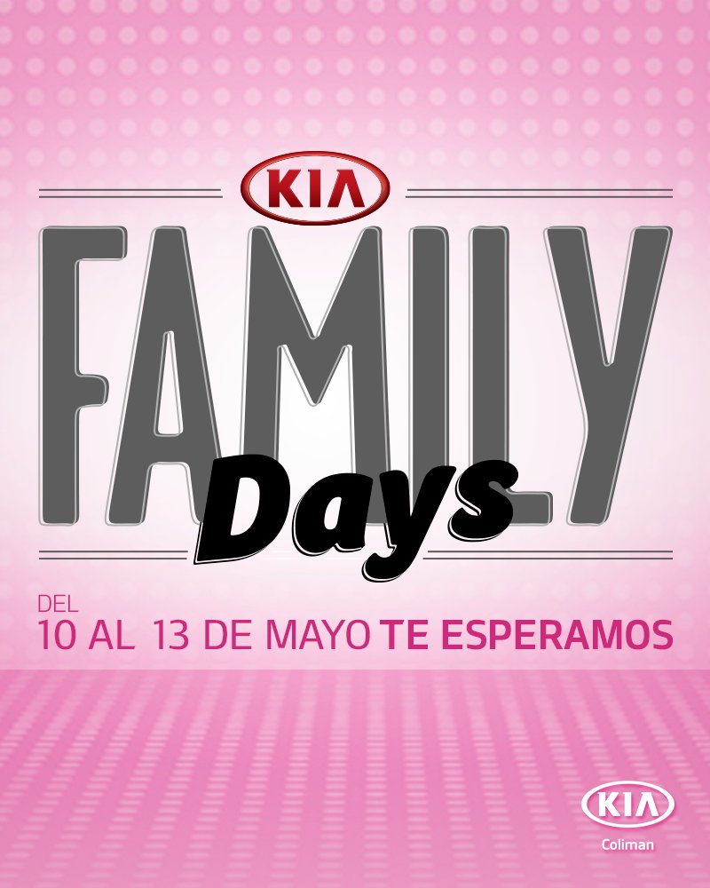 KiaColiman's tweet photo. #KiaFamilyDays llega a #KiaColimán
🚨 Te esperamos del 10 al 13 de Mayo con promociones exclusivas. 🤩
Ven con toda tu familia, Solicita tu Prueba Demo y y estrena el KIA de tus sueños.😍😍 https://t.co/G1GriG5wkP