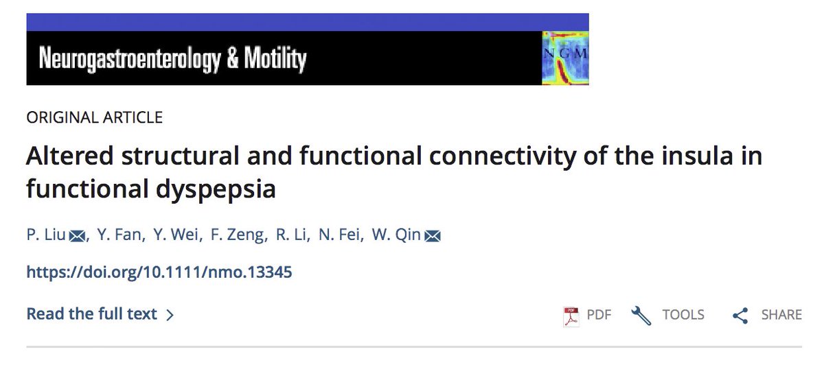 esnm_eu's tweet image. The second of three important research papers published in @NGMJournal issue 4: Liu et al. with high relevance to the field #functionaldyspepsia #functionalconnectivity #magneticresonanceimaging onlinelibrary.wiley.com/doi/pdf/10.111…