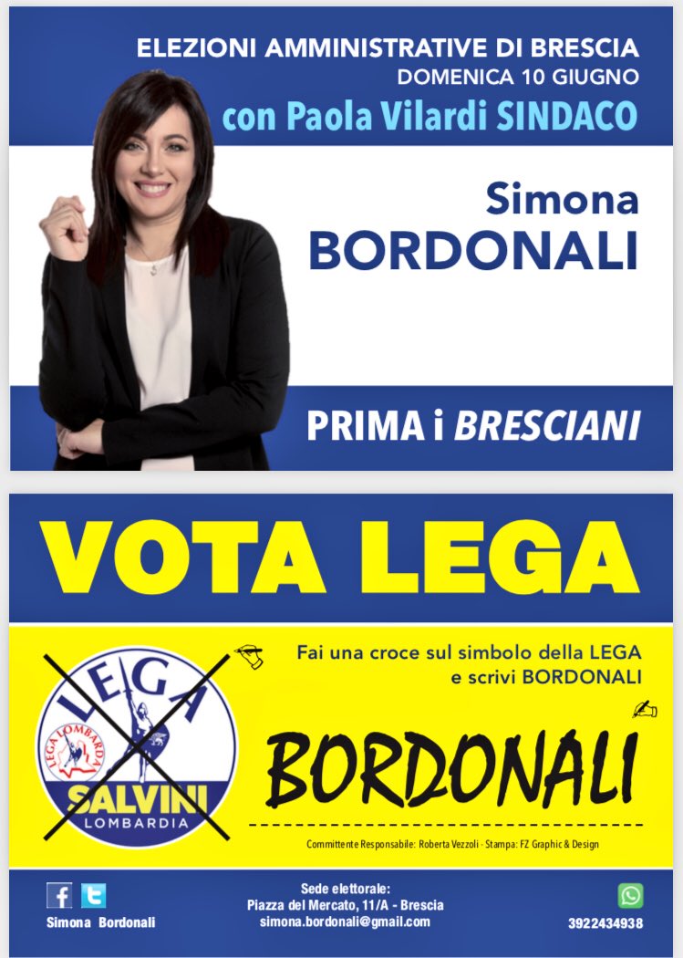 SimonaBordonali's tweet photo. #Brescia #votalega #scriviBordonali #PaolaVilardisindaco https://t.co/41dqCJCLPE