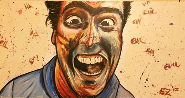 Evil Dead 2 art acrylic on wood done by me. 📩me for commissions! #AshVsEvilDead #brucecampbell #evildead2 #evildeadart #acrylic #acryliconwood #phoenixartist #artcommissions
