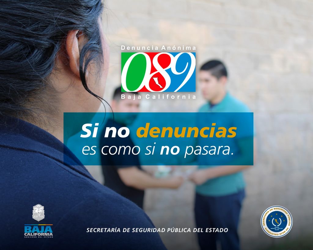 Las denuncias al 089 son totalmente anónimas, recuerda que con tu participación podemos fortalecer la seguridad de #BajaCalifornia. Si eres testigo de la venta de droga, ¡no lo dudes y denuncia! #089DenunciaAnónima <a href="/GobiernoBC/">Gobierno de Baja California</a>  <a href="/KIKOVEGA_/">KIKO VEGA</a>