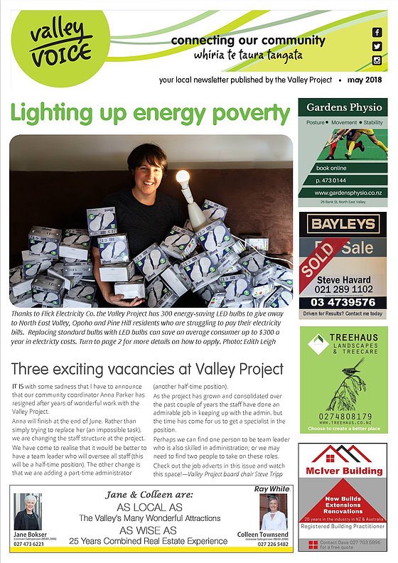 valleyproject's tweet photo. Check out the latest issue of Valley Voice - read about what we’re doing about energy poverty! #NEVProject #Dunedin https://t.co/1h5qgTtyZU https://t.co/rBhY77xKN3