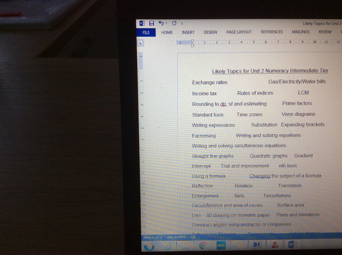 DaveMaths's tweet image. Likely topics for Numeracy Unit 2 for Thursday 11M3, 11M4, 11M6 #happyrevising