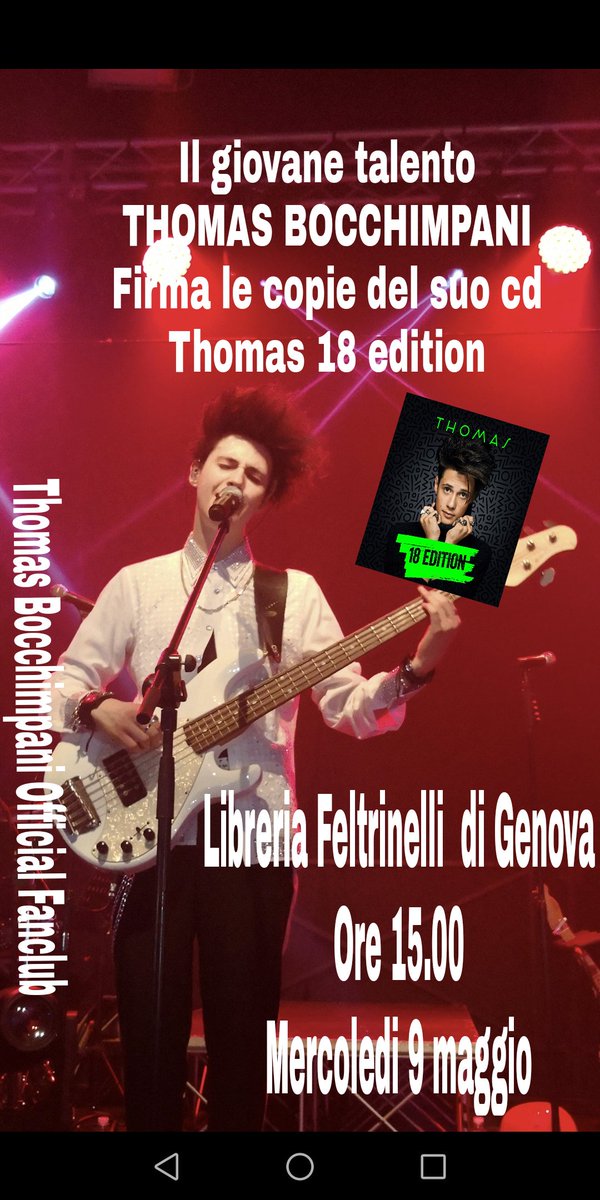 Graziel64673854's tweet photo. #firmacopie #Thomas18Edition #libreriafeltrinelligenova #9maggio #Thomas18EditionInstoreTour #genovaeventi #musicagiovani #novitàmusicali @ThomasOfficial https://t.co/1KrZDCdWbL