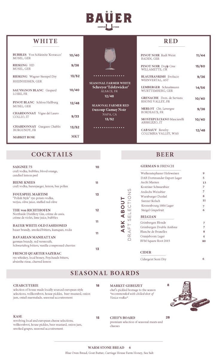 BauerKitchen's tweet photo. For your taste buds to review, we submit our new Spring 2018 menu! 
#Cincinnati #Spring #Spring2018 #GoodFood #Foodie #Foodies #Foodchat #Cincy #Restaurants #NewMenu #News #Midwest #Ohio #NightOut #DateNight #Romantic #Group #Birthday #Anniversary #Menu https://t.co/klziCCrrhB