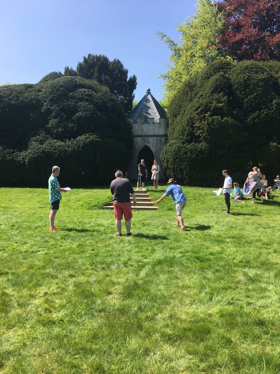 First outdoor rehearsal for Richard III. Glorious weather boding well for June. Arguably the Bards greatest History is booking now.