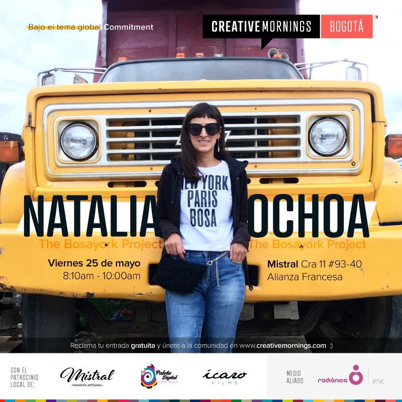 Bogota_CM's tweet image. Estamos super emocionados de compartir con ustedes nuestra speaker de este mes: Natala Ochoa, quien nos dará a conocer el proyecto The bosa York dream. @ColoradoBrand 

Te esperamos el próximo Viernes 25 de Mayo. 😉 
#CMBOG #creativemornings #CMCOMMITMENT
creativemornings.com/talks/the-bosa…