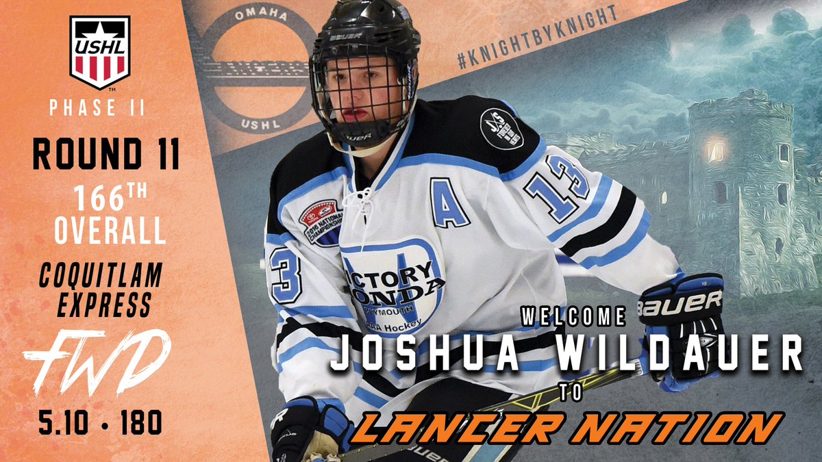 OmahaLancers's tweet photo. Lancers Draft Selection:
#USHLDraft - Phase II: 11th Round / 166th Overall
Forward - Joshua Wildauer
Dearborn Heights, MI
#KnightByKnight π°#WhosNext https://t.co/AbBXFi4PU1