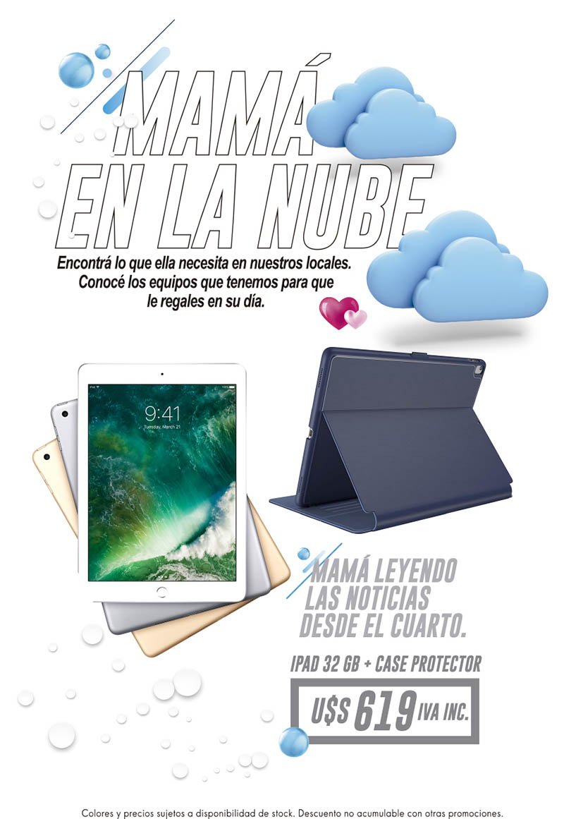 MundoMacUY's tweet photo. Chocha es poco, con este regalo la dejás en las nubes.#MamáEnLaNube #AppleUruguay #MundoMac. Ingresá en https://t.co/hTZc3YmvFf https://t.co/Zo96IZ00ce