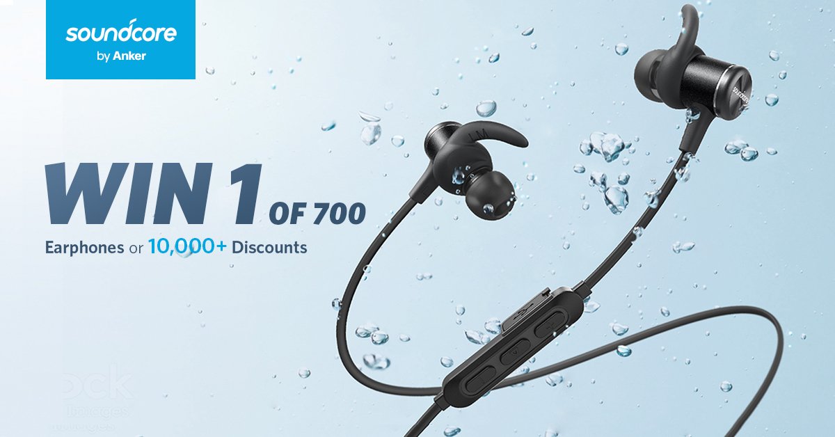 AnkerOfficial's tweet photo. @soundcoreaudio has a contest for ya'll! Our new brand is giving away 700 of the world’s first truly sweatproof earphones. Get your chance to win now! #700giveaway #SweatGuard
Go here to get started: https://t.co/zeKcgtt8WW https://t.co/9YndzGmvdm