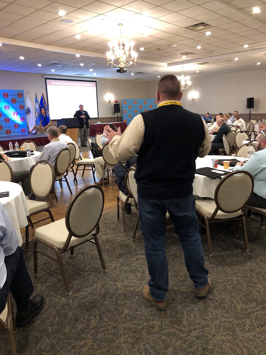 TippettJohn's tweet photo. “We can’t totally remove risk to firefighters. We can reduce risk through passing & enforcing codes & standards & sharing knowledge.” Sean DeCrane, UL, Ray O’Brocki, AWC. #constructionfiresafety.org #fireherolearningnetwork #breathenosmoke @NFFF_News @BostonFire @IAFFNewsDesk https://t.co/e3DBjV544N