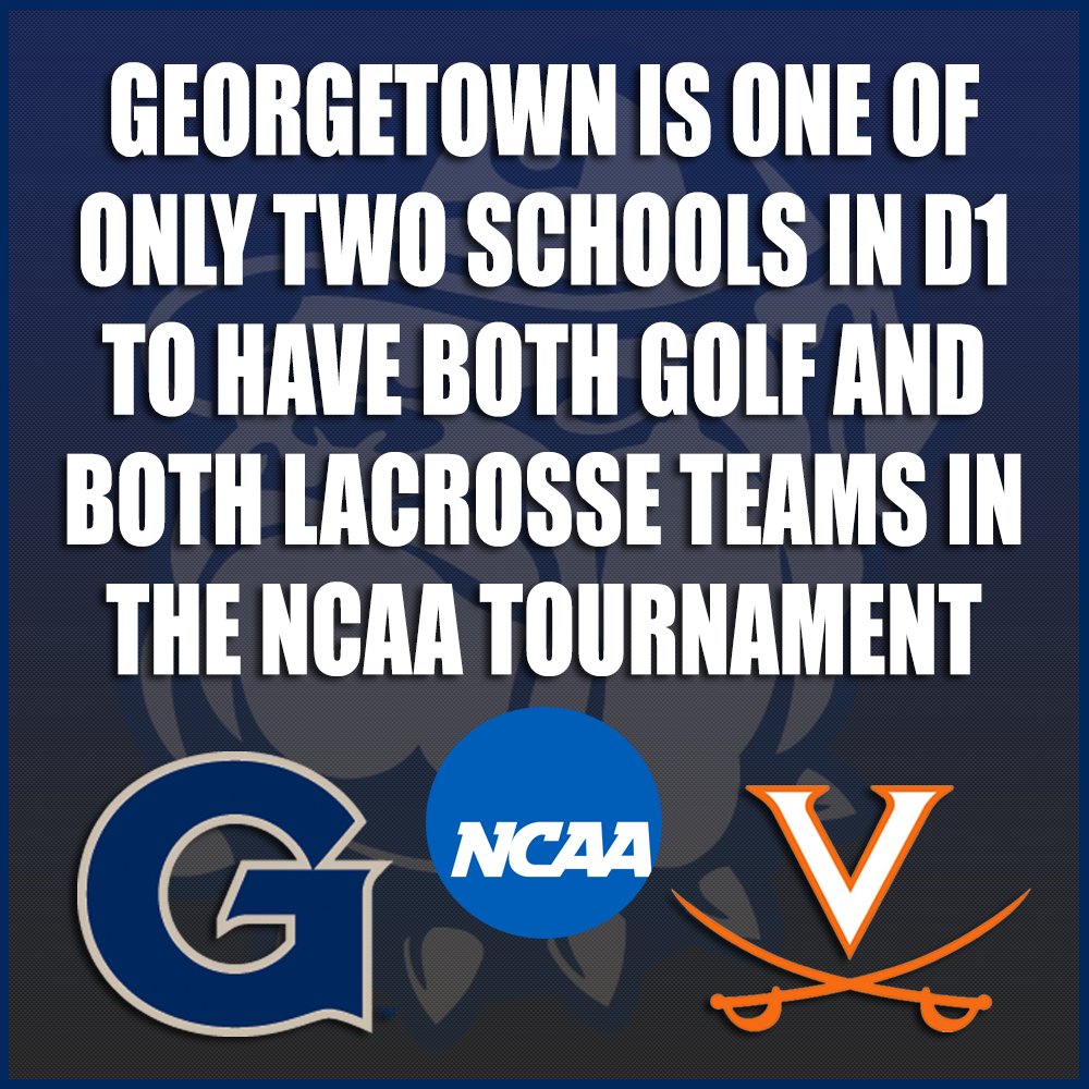Did you know: <a href="/Georgetown/">Georgetown University</a> is one of just two schools in <a href="/NCAA/">NCAA</a> D1 to have its men's &amp; women's golf teams and men's and women's lacrosse teams all in the NCAA Tournament. #HoyaSaxa