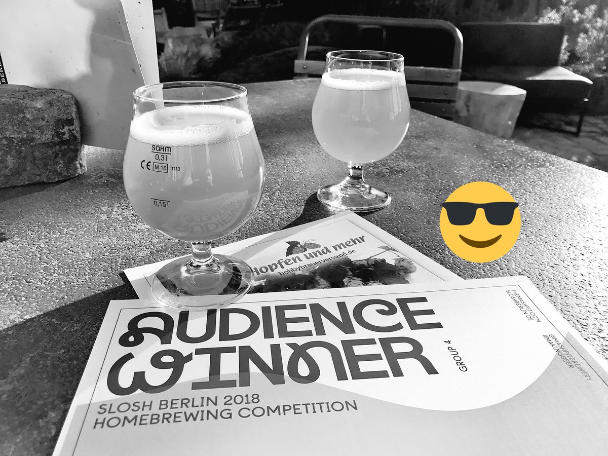 KumpelBier's tweet photo. Das war wirklich ein sehr schöner Tag bei @sloshberlin ! Rundum gelungen organisiert von @MashPitBrewery . Danke allen Beteiligten und vor allem dem Publikum für nette Gespräche und eure Stimmen :-) #makingbeer #homebrewing #audiencewinner @StoneBerlin @Hopfenundmehr https://t.co/VnysnXpsXK