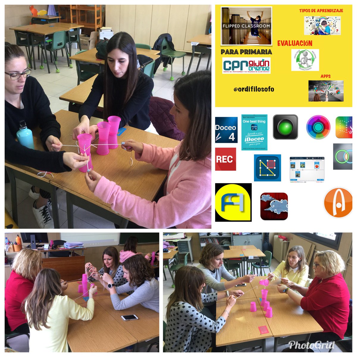 ordifilosofo's tweet photo. Última sesión de la formación Flipped y comenzamos en cooperativo a realizar el Cup Stacking Challege. #flippandocprgijon #aprenderhaciendo @cprgijon un placer el grupo de profes que he tenido. Enorme placer. Gracias! https://t.co/mHV8By2zdM