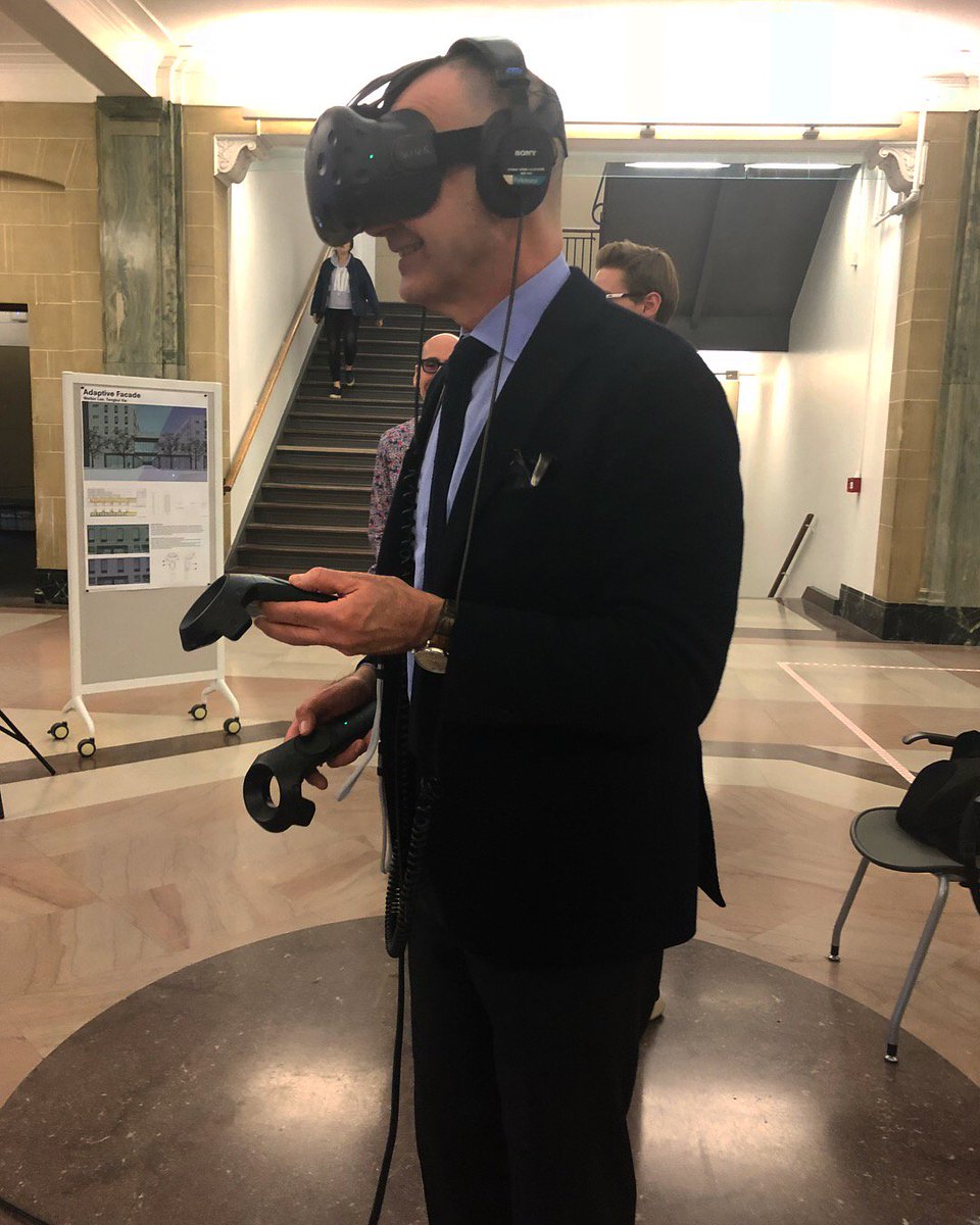 Syr_Arch's tweet photo. Now in Slocum "Mediated Environments" exhibition on immersive &amp; interactive environments @AmberBartosh @mspeaks @A_rcadia @unity3d @ThisIsPosit @next_architects #VirtualReality #architecture #tech #SyracuseU #AugmentedReality #immersive #DigitalCities18 https://t.co/yELik5Rp25