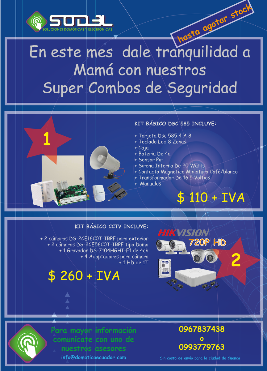 DOMOTICAECUADOR's tweet photo. Por el mes de Mayo las mejores promociones #Seguridad https://t.co/ETeG7BE6of https://t.co/FgfBcO9kp6