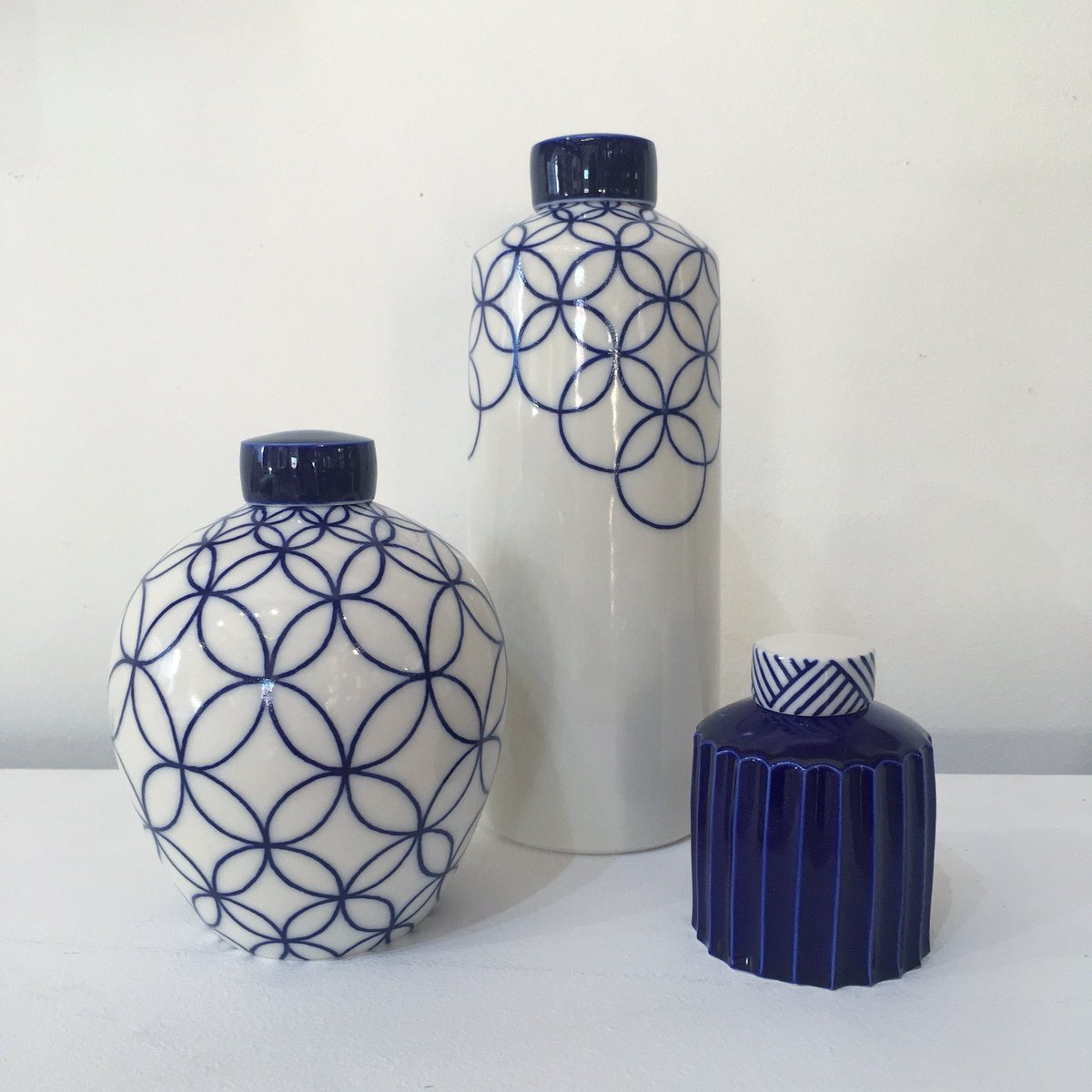 Three ginger jars are off to <a href="/CavalieroFinn/">Debra Finn</a> for their spring exhibition 12-13 &amp; 19-20 May, 268 Croxted Road London. Part of #DulwichFestival and #LondonCraftWeek #lcw18
