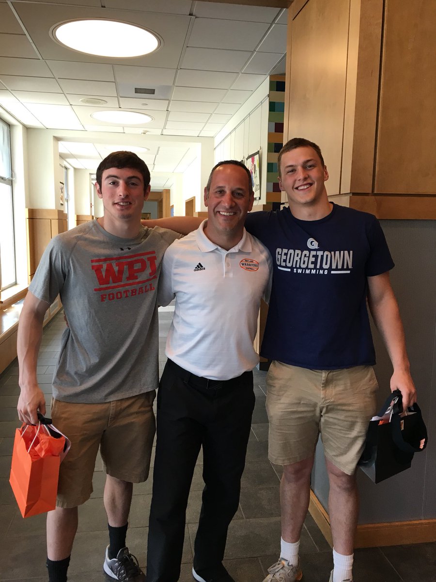 WaylandFootball's tweet photo. Signing day at Wayland HS. Going to really miss these two next year. Good luck Sean and Ben. https://t.co/e5PdiQGi37