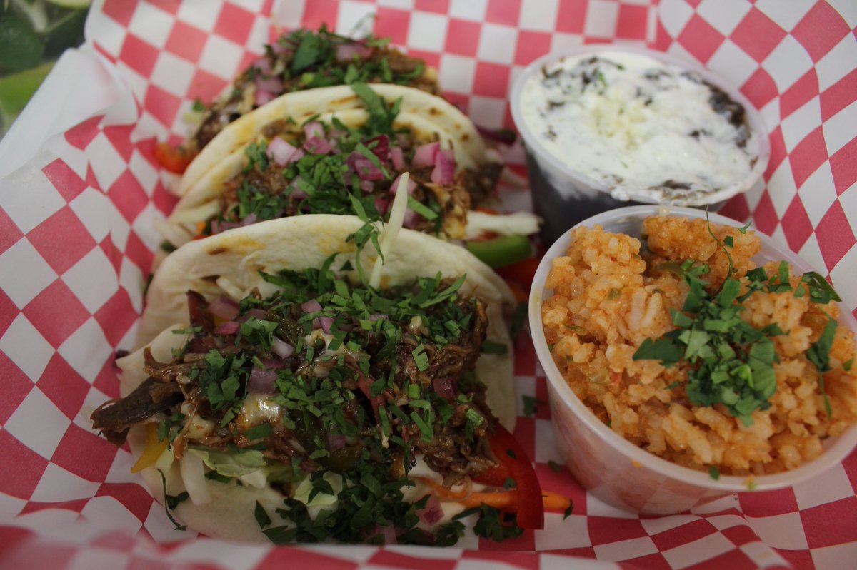 Bluffstop1's tweet photo. If you missed out on our tacos for cinco de Mayo, good news- we’re serving our smoked chicken and salpicon beef tacos again tonight! Make sure to stop by and try them!! https://t.co/ebWvSLMCFO