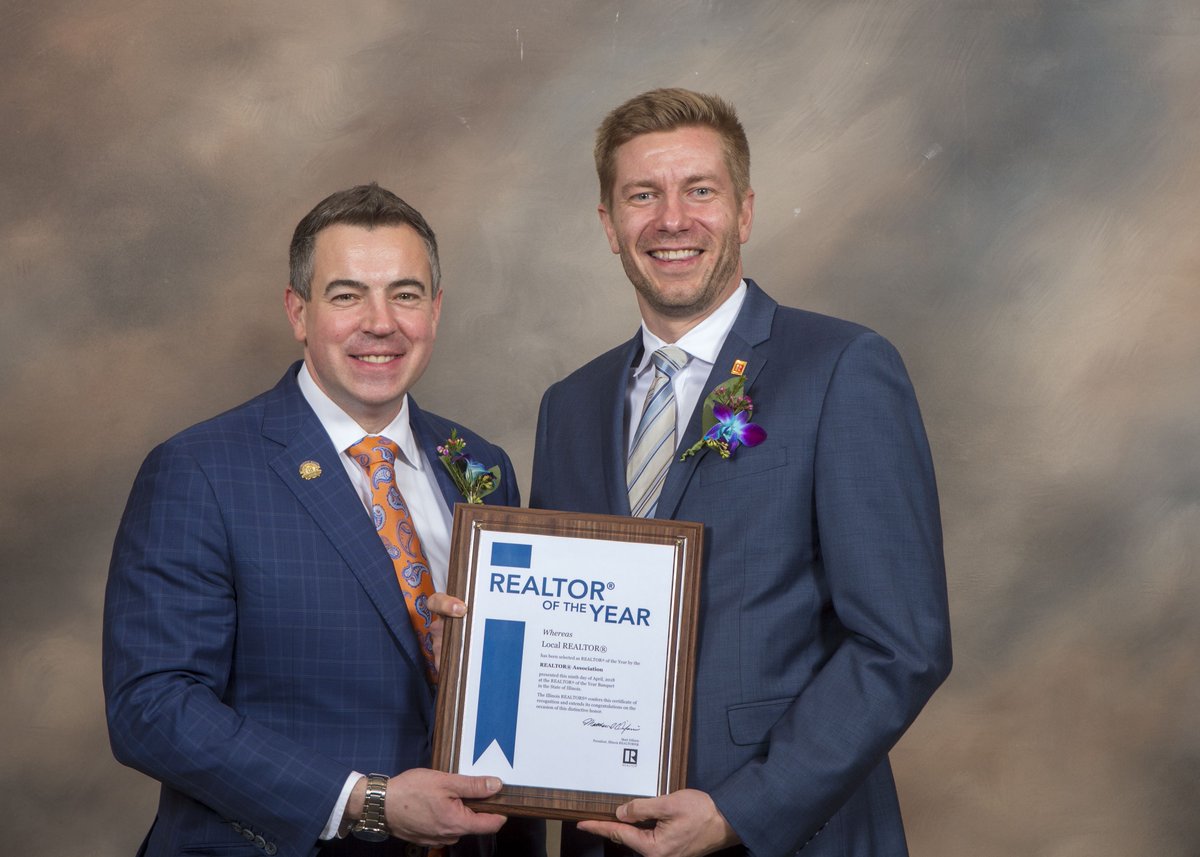 NICAR_'s tweet photo. Congratulations to NICAR Realtor of the Year, Andy Velkme! Andy was recognized at a luncheon in Springfield, IL on April 9, 2018. #Congratulations! #ROTY #Realtors #CRE #ILrealestate @AVelkme @velkmeglobal @CatonCommercial https://t.co/gszsjQpGY6