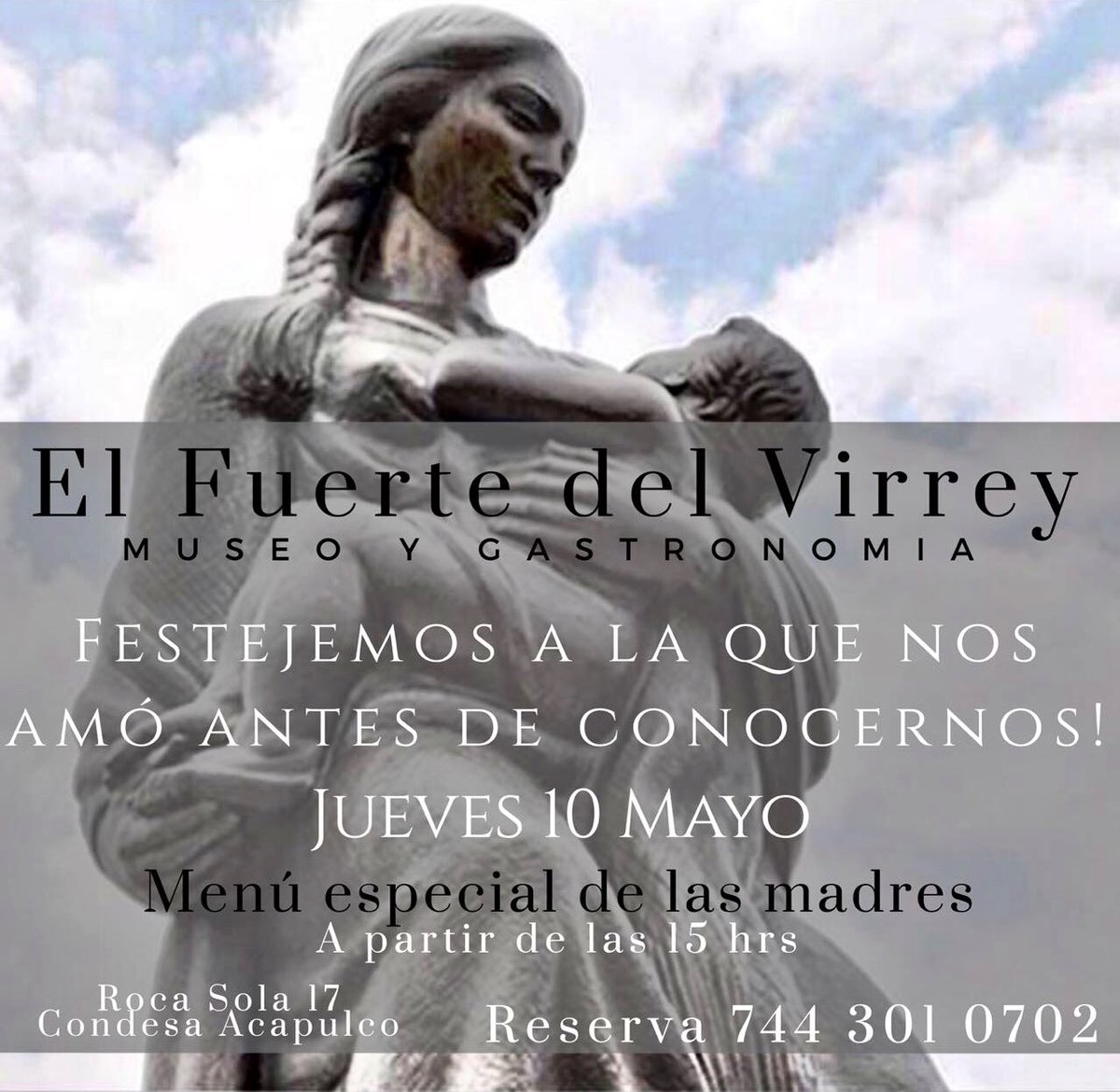 el_virrey's tweet photo. Festeja el #díadelasmadres en el lugar más histórico de #Acapulco 
#museo &amp; #Gastronomía para festejar a la que nos amó antes de conocernos! 

R.S.V.P 📞744 301 0702 https://t.co/92m053NGq3