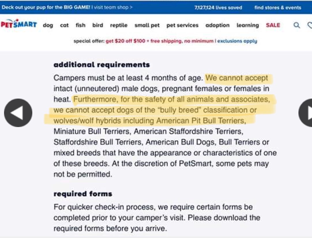 Are Pit Bulls Not Allowed In Petsmart