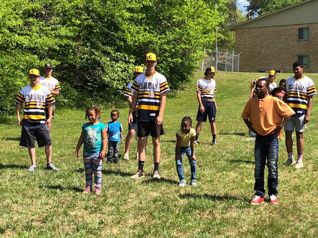 Our Varsity Baseball Team visited the children in the Maplewood Apartment Community to play tee-ball, share a snack and read a story together. #CarlisleCares