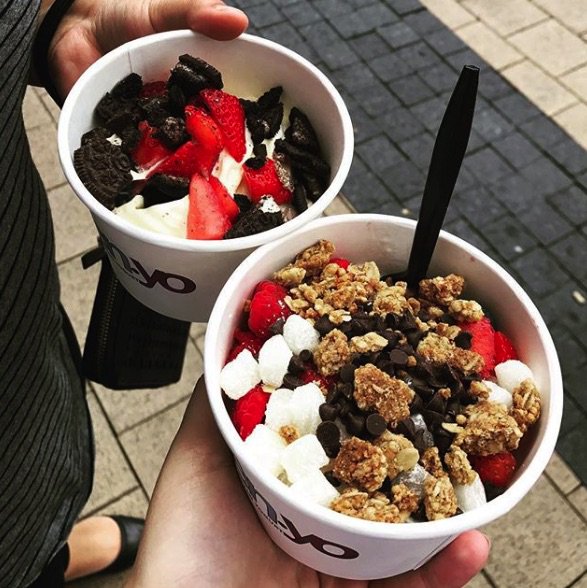 Two is always better than one👯‍♀️ Come in for #treatafriendtuesday between 3-6pm today for #BOGO*!! 
*Offer valid at Columbia Heights and Eye Street location
**Buy one frozen yogurt, get one of equal or lesser value 
#frozenyogurt #springtime #bogo #yummm #foodstagram