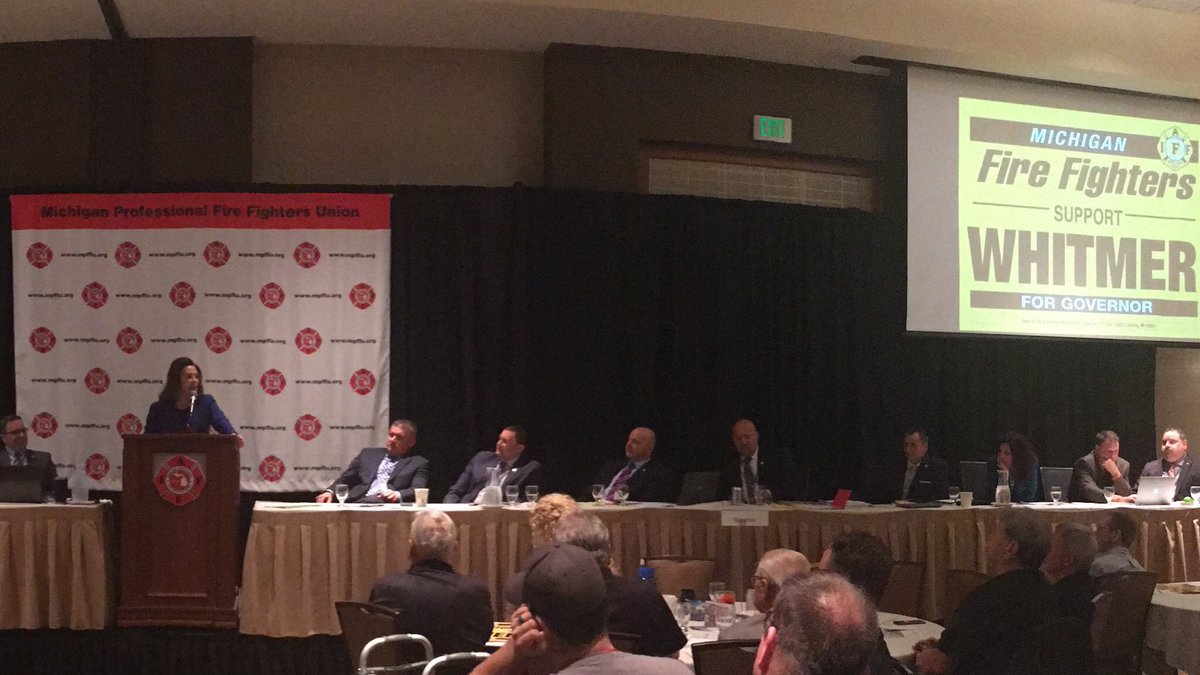 The next Governor for the Great State of Michigan, Gretchen Whitmer addresses the <a href="/MPFFU/">MPFFU</a> Convention