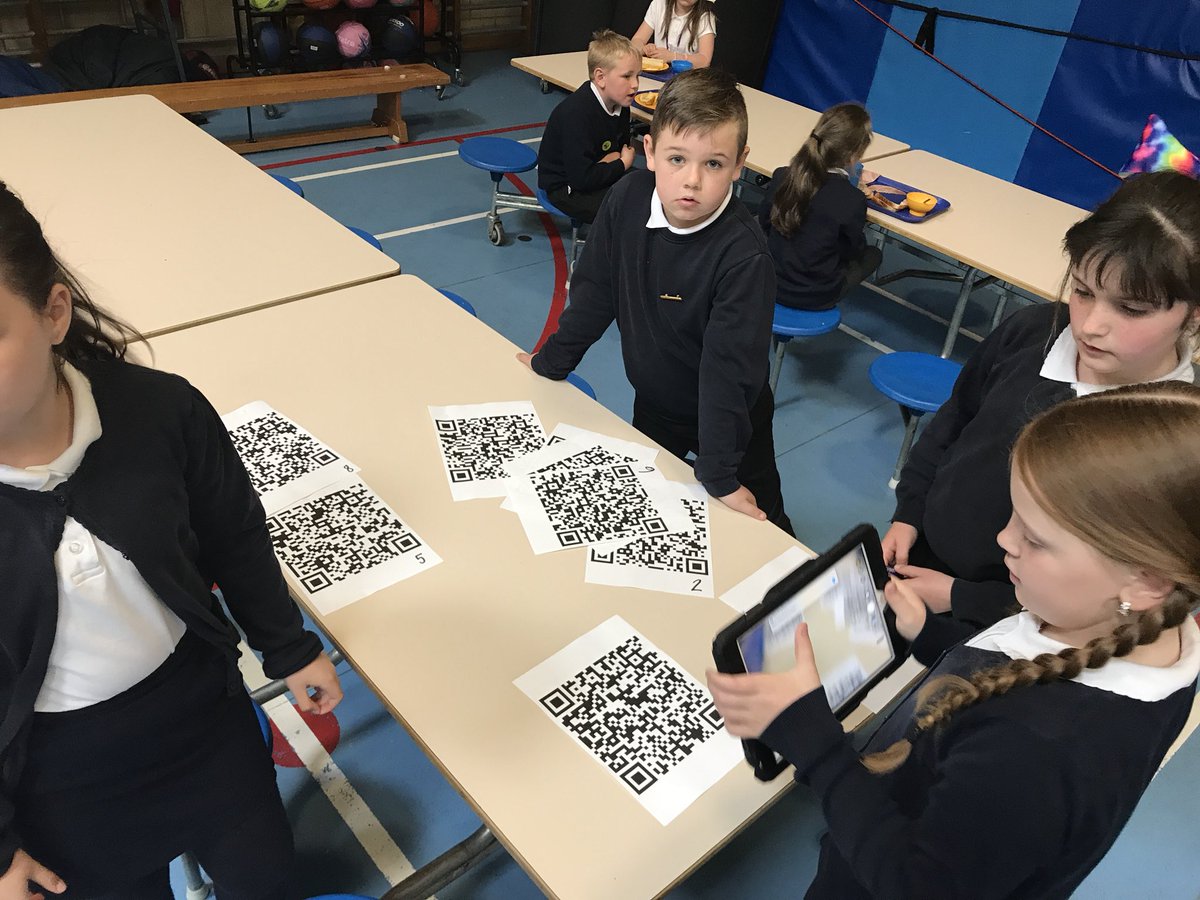 Some of our digital leaders hard at work preparing for National Digital learning week and our Health Week starting on Monday. They are creating a QR outdoor trail... Pics to follow! @NAC_EYE @EducationScot 
#NDLW18
#digitaldifference
