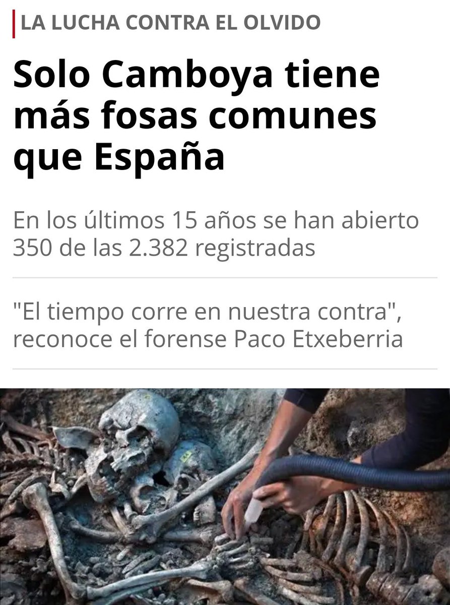 Para el gobierno español el Ducado de Franco es un honor, la Ley de Memoria Historica es "remover el pasado". 

España es el segundo país con más fosas comunes del mundo.