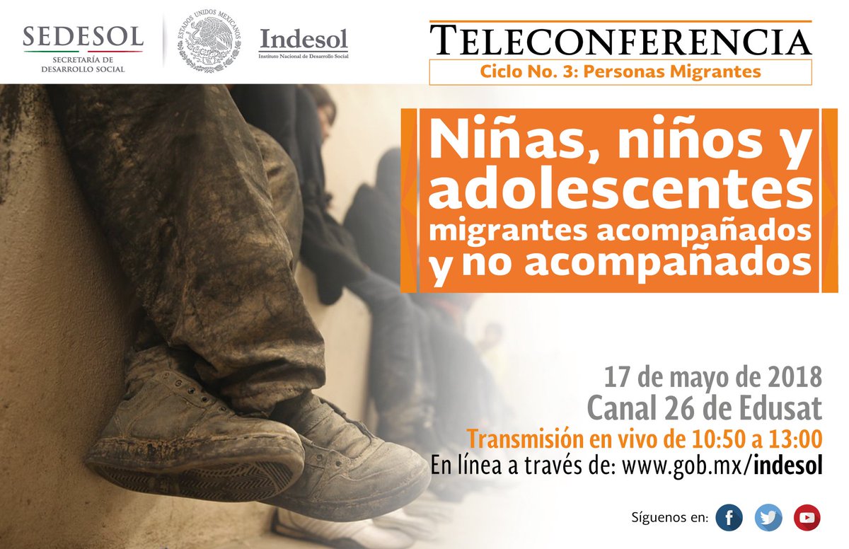 “Niñas, niños y adolescentes migrantes acompañados y no acompañados” será nuestra teleconferencia de mañana. No te la pierdas, de 11 a 13 horas por Canal 26 de la Red Edusat o aquí: goo.gl/nT977J