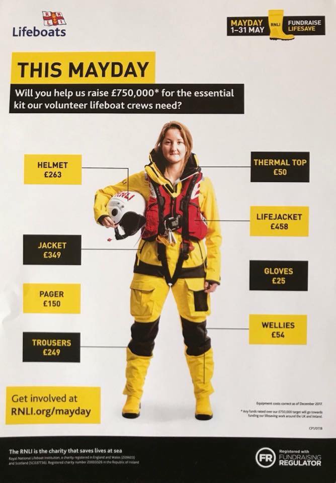 Throughout May, people will be fundraising up and down the UK and Ireland to help supply the vital kit our volunteer crews depend on. find out more: rnli.info/i26MfA #maydayeveryday