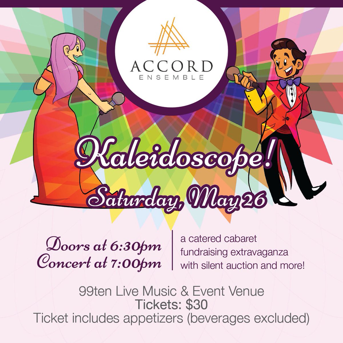 AccordEnsemble's tweet photo. We are busy rehearsing for our cabaret fundraiser, Kaleidoscope! The event is on Saturday May 26th at 99ten. Tickets are $30 and include delicious appetizers from The Common! @nicolaweather https://t.co/Co3VIlPZ93