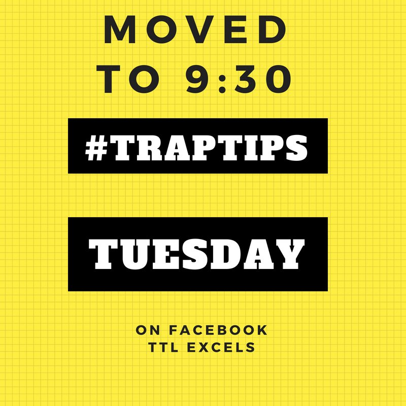 ttlexcels's tweet photo. Trap Tips moved to 9:30 tonight! https://t.co/e57IcnscVm