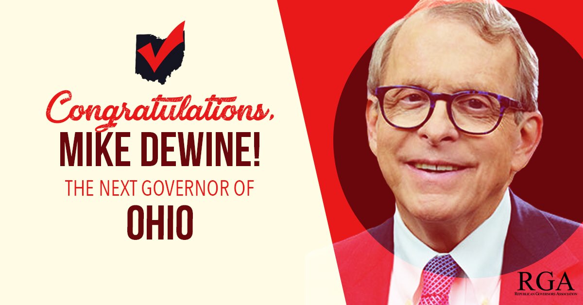 GOPGovs's tweet photo. Congratulations to @MikeDeWine on winning the Ohio GOP Gubernatorial Primary! #OHGov https://t.co/2EIN7z0pU2 https://t.co/3rNNqRkiPG