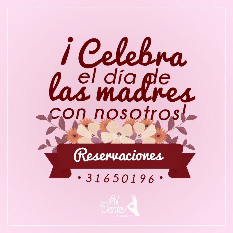 AlDente_GDL's tweet photo. Si de por sí tu mamá te ama, imagínate que la invites a comer a Al Dente en su día especial ❤🌹

¡Celebra el día de las madres con nosotros! https://t.co/ha8m5UDXFU