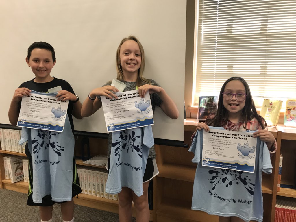 RCES4th's tweet image. These awesome fourth graders were honored by the Greater Blanco River Authority for their awesome essays about water. 💧💦🚰 Photo 1 is of our first place winners! 💕 @RCESLittleHawks @Supt_comalisd