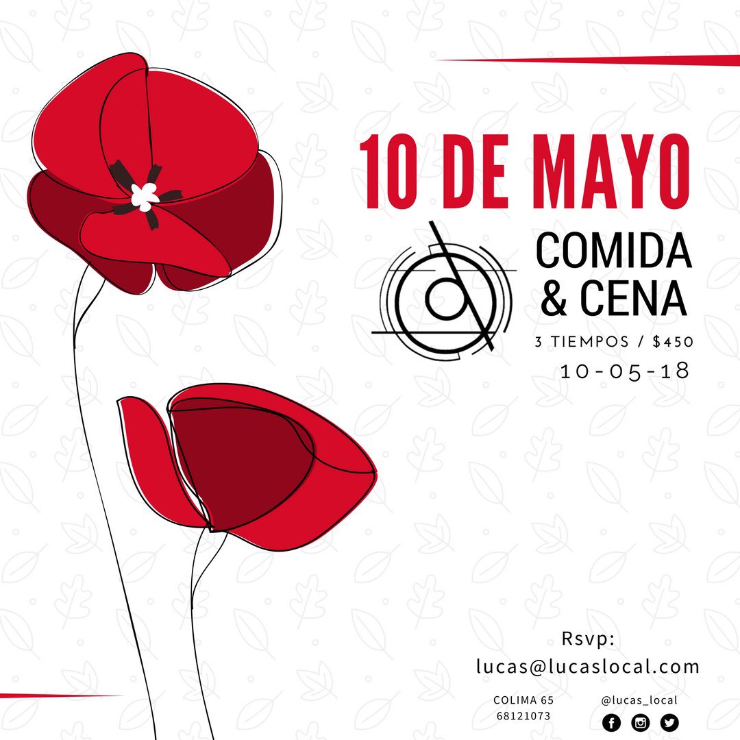 Lucas_Local's tweet photo. Te esperamos para celebrar juntos el #DíadelasMadres 🤗 con un menú especial durante la comida y la cena. RSVP: lucas@lucaslocal.com #EstamosLucas @LaRomaDF #RT https://t.co/KTIfcy9YIS